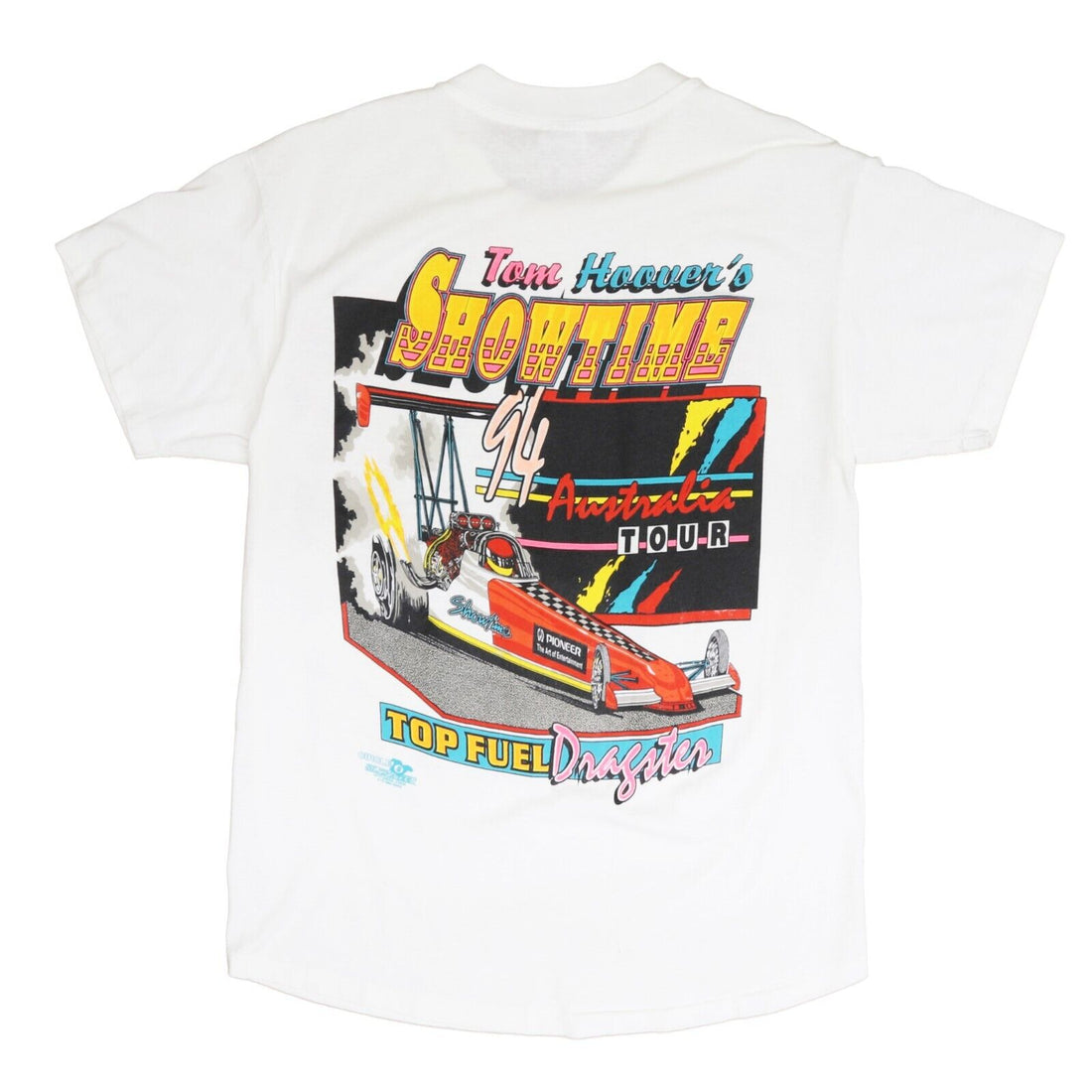 Vintage Tom Hoover's Showtime Drag Racing T-Shirt Size Large 90s