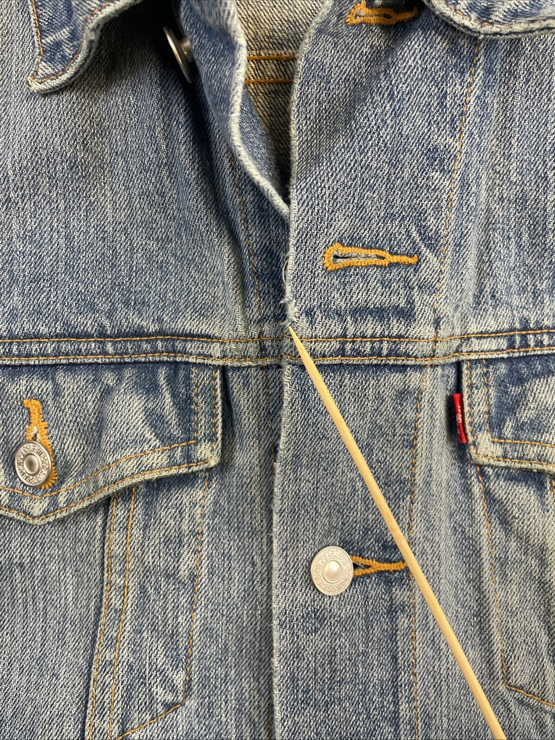 Vintage Levi's Denim Trucker Jacket Size Small Blue