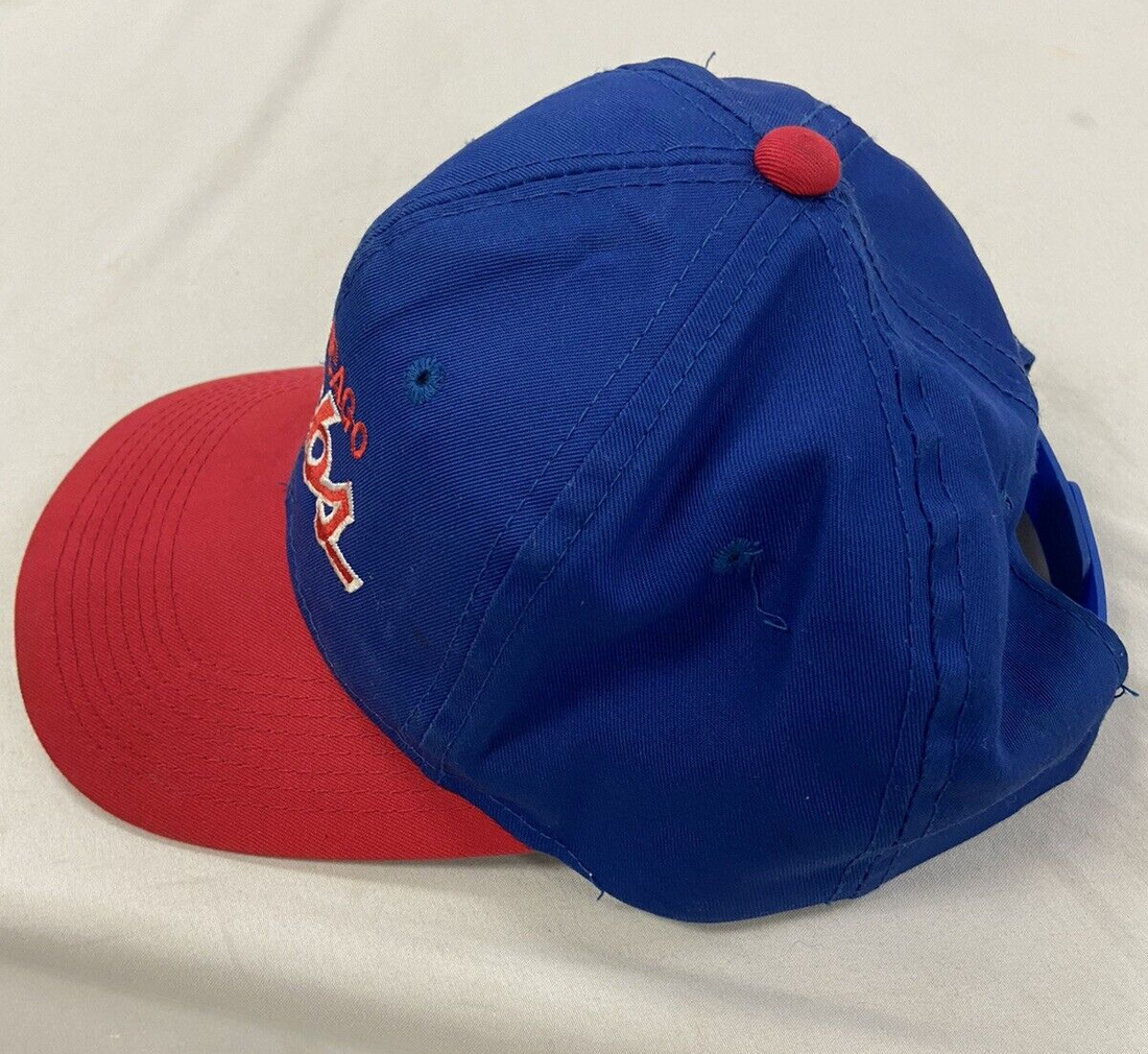 Vintage Chicago Cubs Script Twill Snapback Hat OSFA Blue 90s MLB