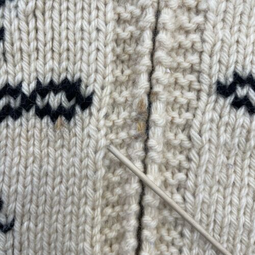 Vintage Snowflake Wool Knit Cowichan Sweater Size Small Flash Zip