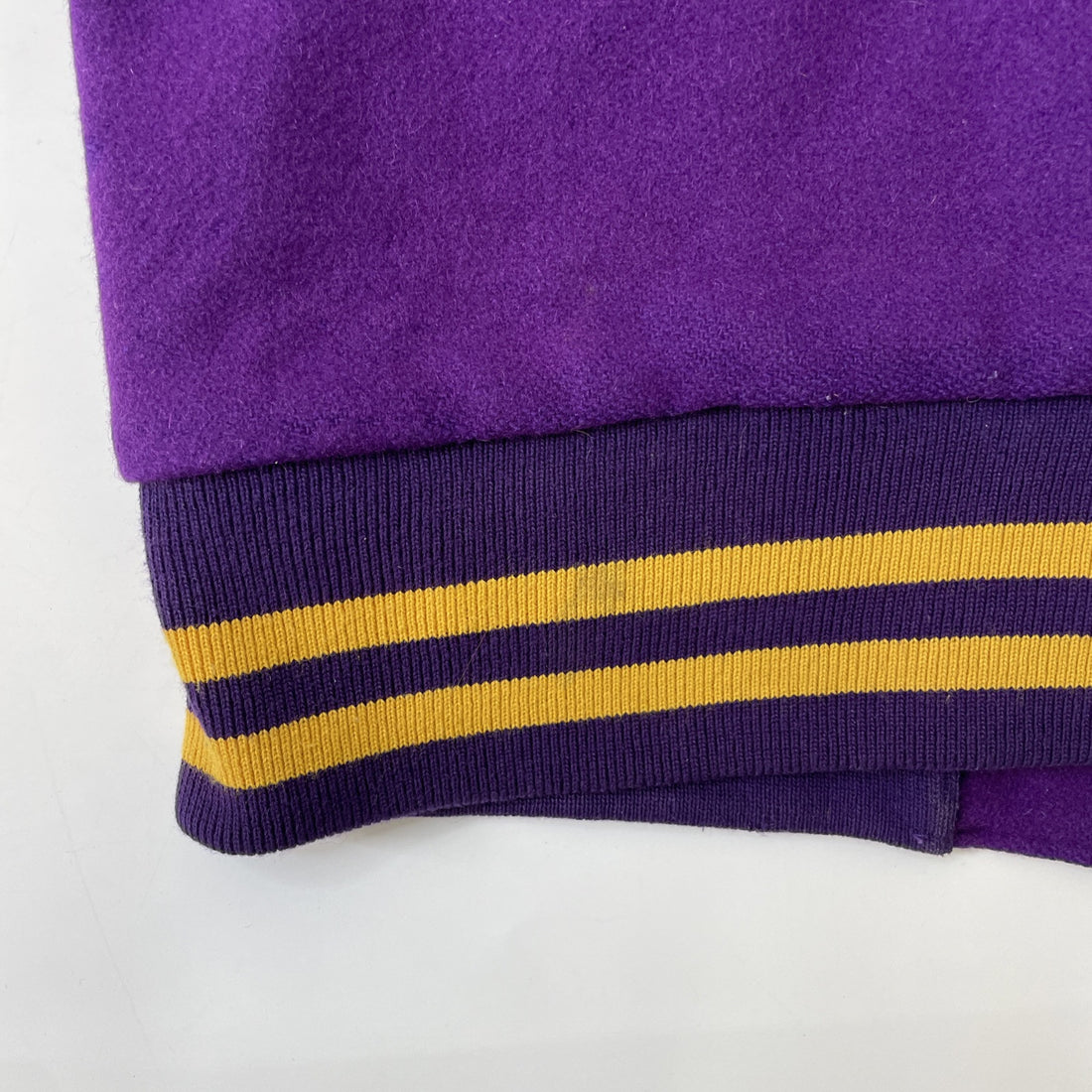 Vintage Leather Wool Letterman Varsity Jacket Size Small Purple