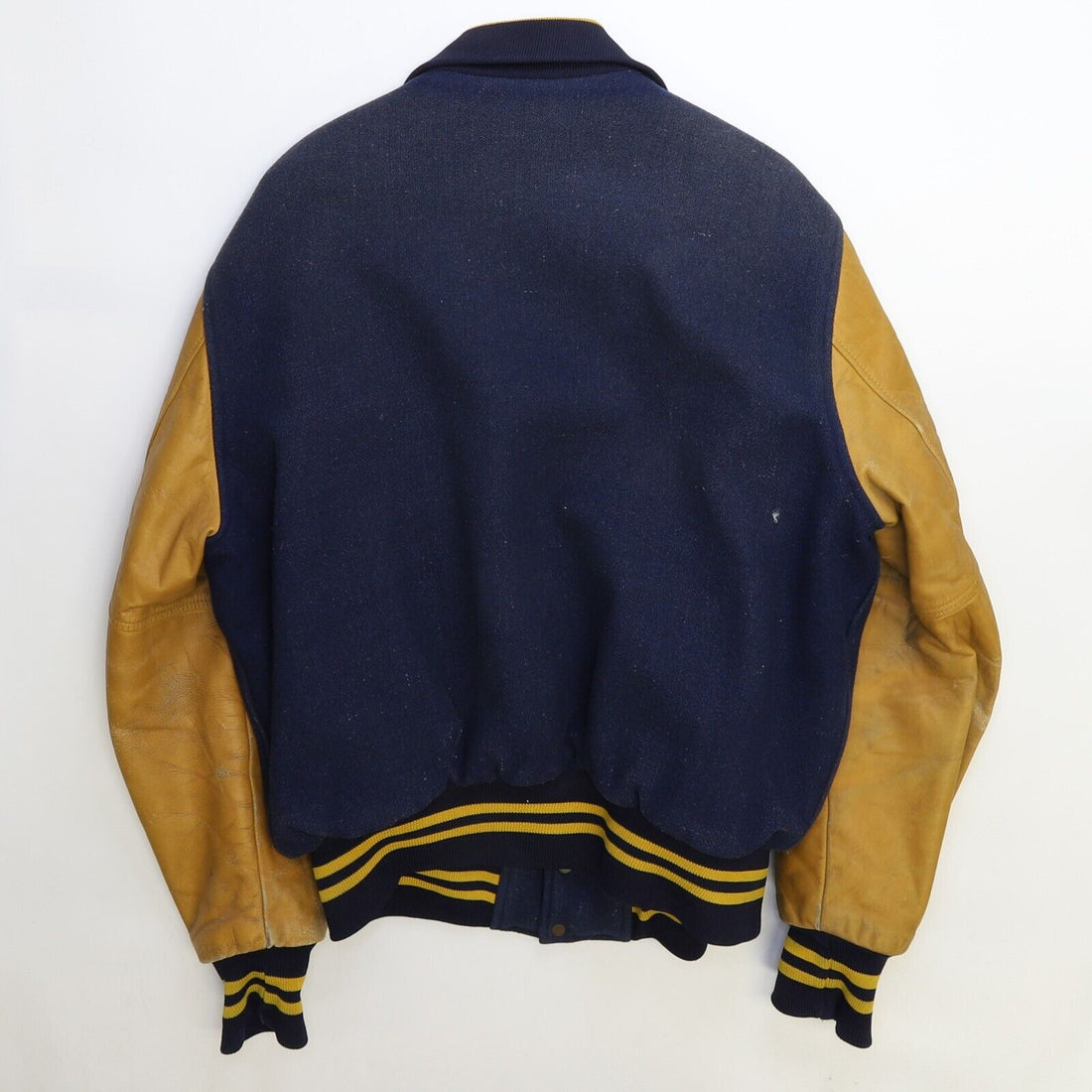 Vintage Notre Dame Fighting Irish Leather Wool Varsity Jacket Size 44 1981 80s