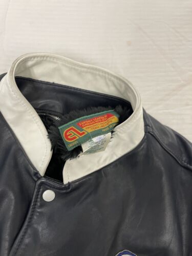 Vintage University Of Toronto Leather Varsity Jacket Size 48 Fur Lined