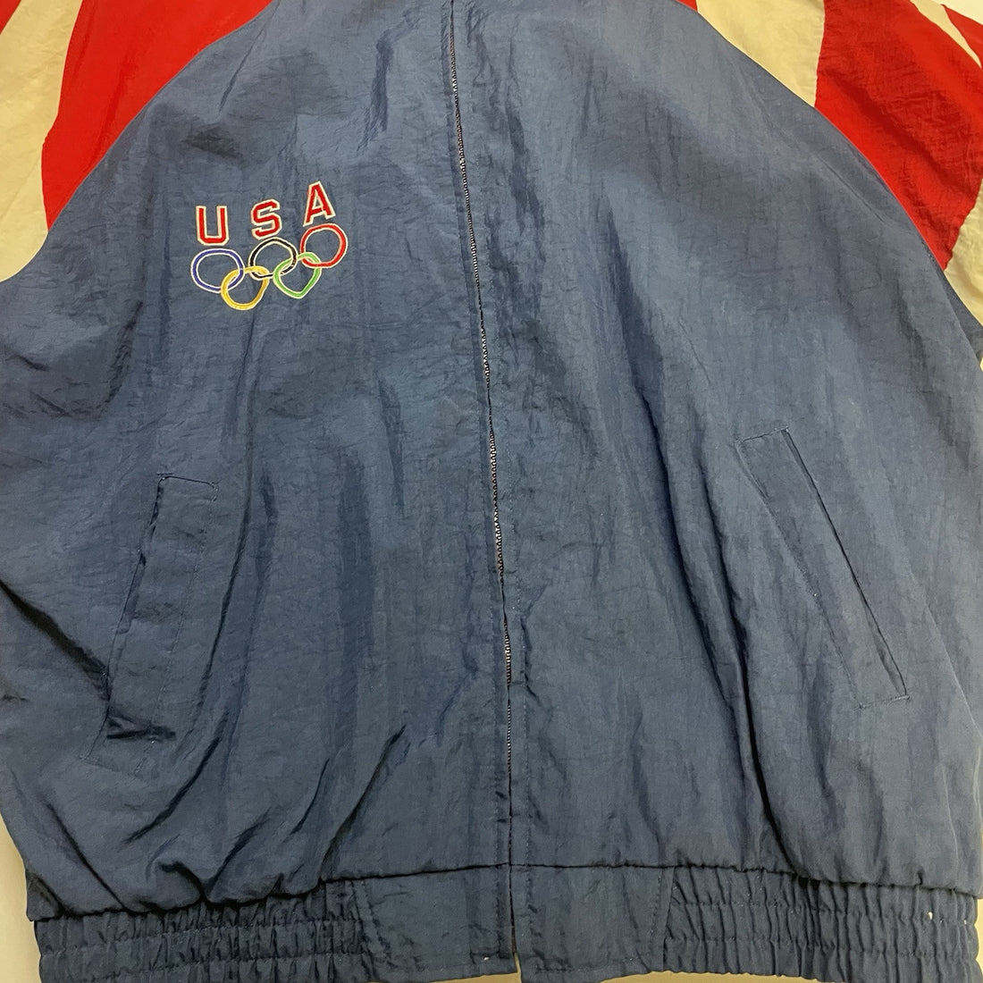 Vintage Team USA Olympics Eagle Starter Windbreaker Light Jacket Size Large 90s