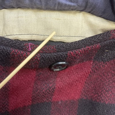Vintage Humphrey Mackinaw Hunting Wool Coat Jacket Size Large Red Buffalo Plaid