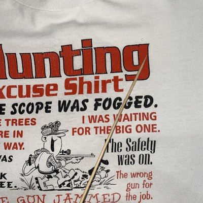 Vintage Hunting Excuse Shirt T-Shirt Size Large Parody Humor