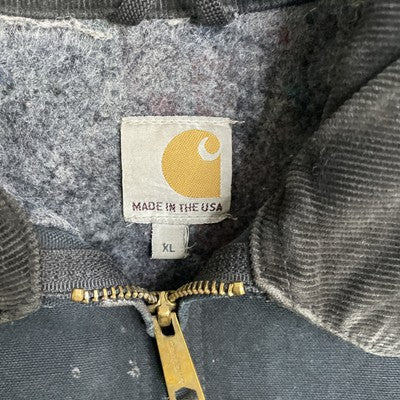 Carhartt Canvas Detroit Work Jacket Size XL Blanket Lined Black J001