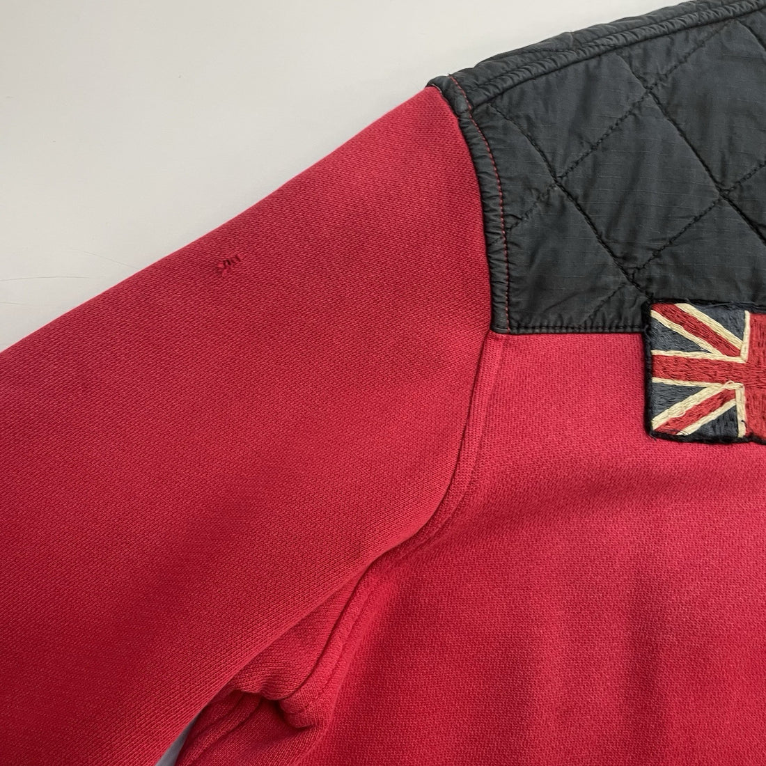 Vintage Polo Ralph Lauren Great Britain Flag 1/2 Zip Pullover Sweatshirt XL Red