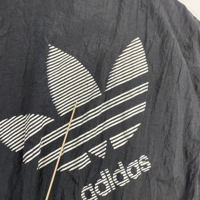 Vintage Adidas Trefoil Windbreaker Light Jacket Size Large Black 90s