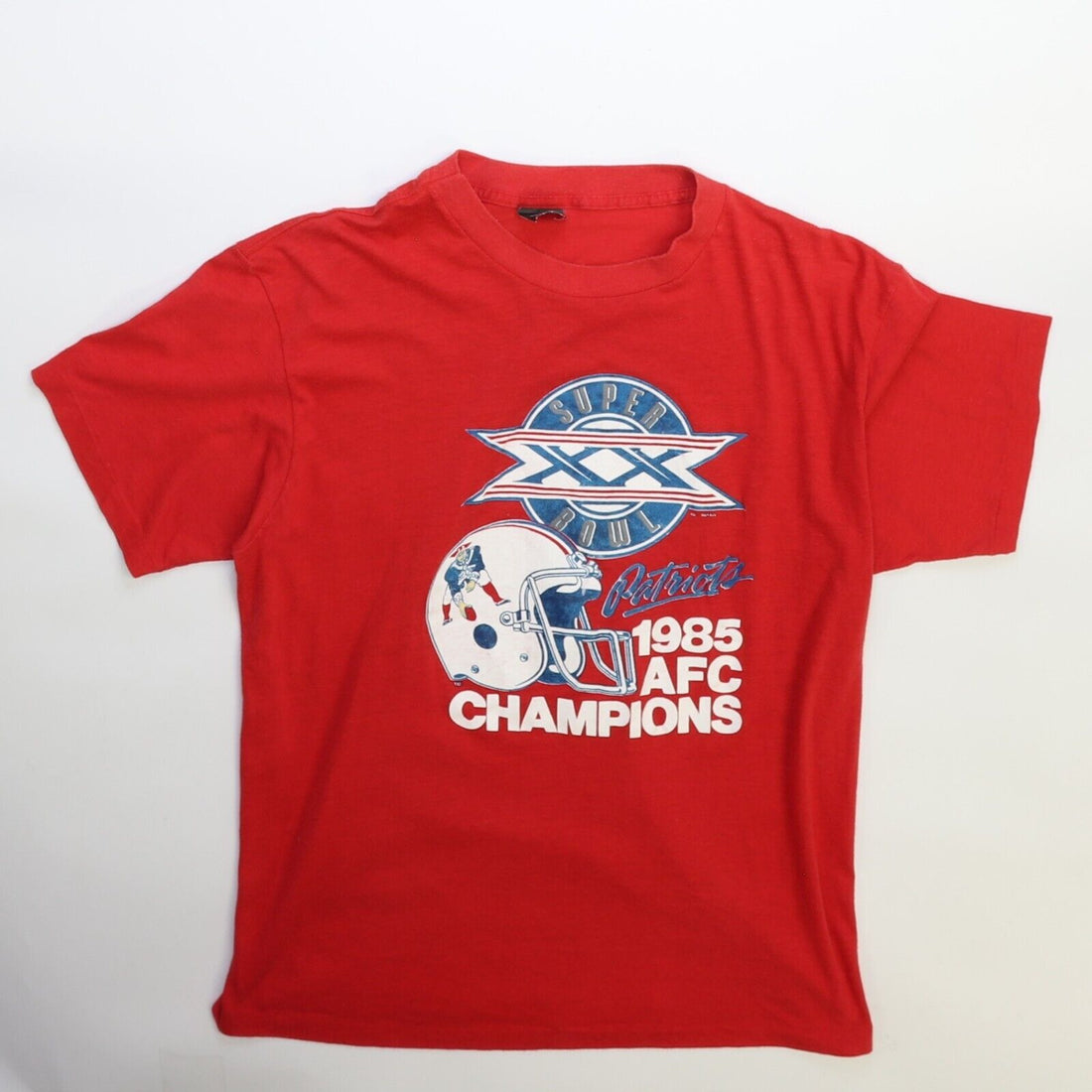 Vintage New England Patriots Super Bowl XX T-Shirt Size XL 1985 80s NFL