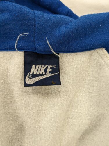 Vintage Nike Sweatshirt Hoodie Size Large Gray Blue Full Zip 80s