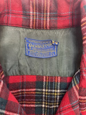 Vintage Pendleton Wool Board Button Up Shirt Size Large Plaid