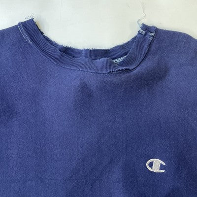 Vintage Champion Reverse Weave Crewneck Sweatshirt Size XL Blue Distressed 80s