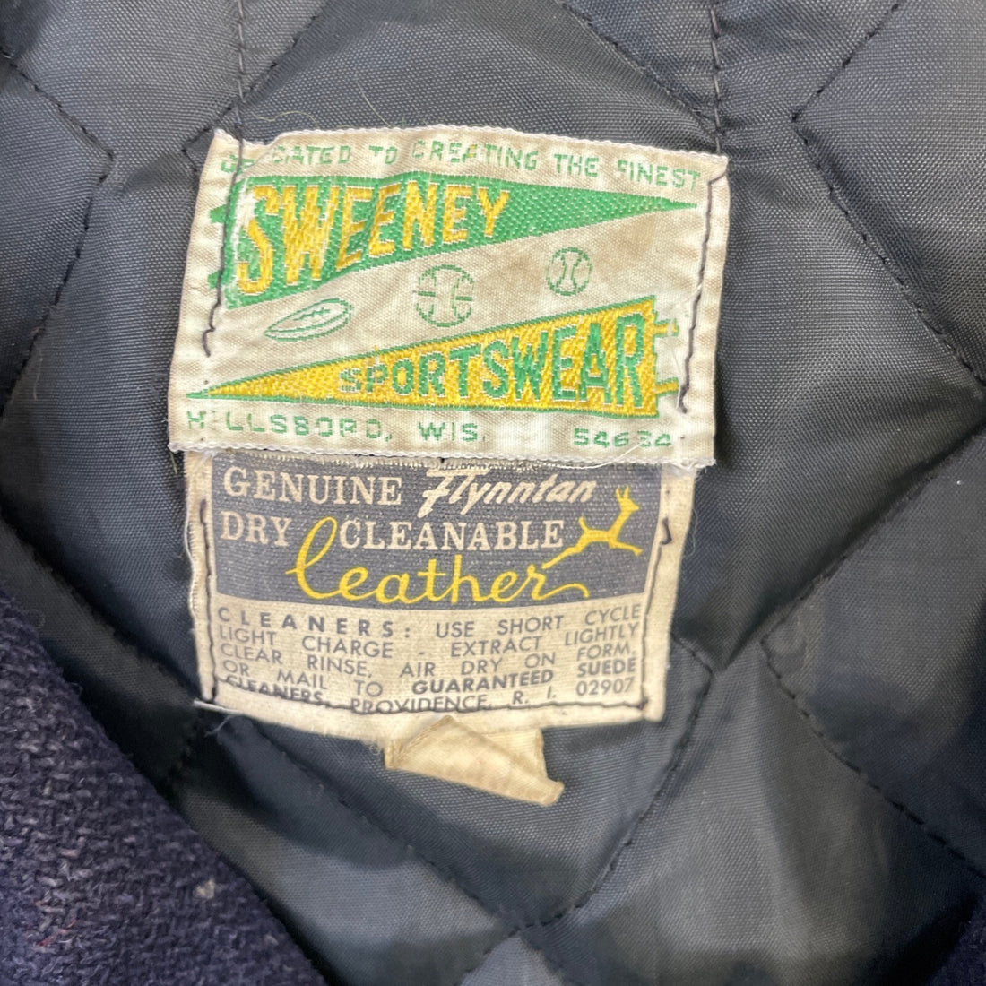 Vintage Stromen Wool Leather Varsity Jacket Size 44