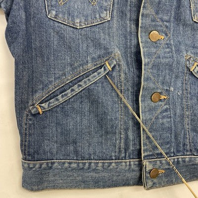 Vintage Wrangler Denim Jacket Size 38 Racing Team Patch 70s