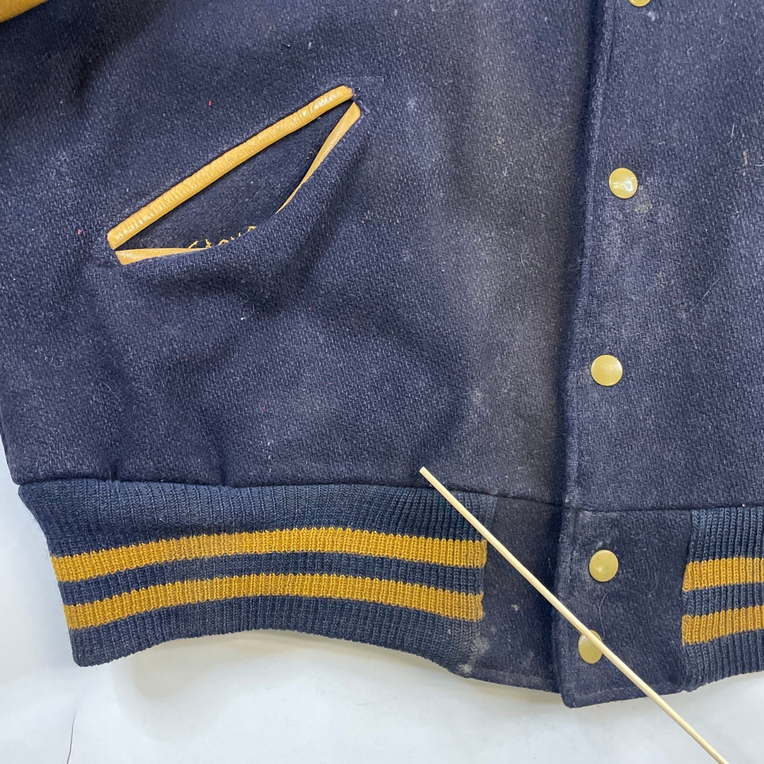 Vintage Stromen Wool Leather Varsity Jacket Size 44