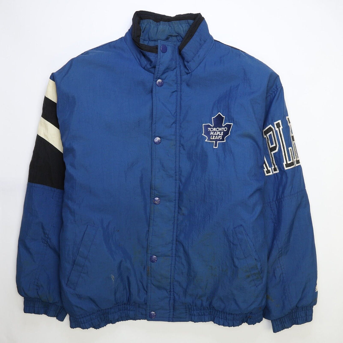 Vintage Toronto Maple Leafs Starter Puffer Jacket Size Large Split NHL