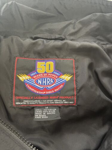 Vintage NHRA 50 Years of Power Windbreaker Light Jacket Size Medium Racing