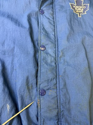 Vintage Toronto Maple Leafs Starter Puffer Jacket Size Large Split NHL