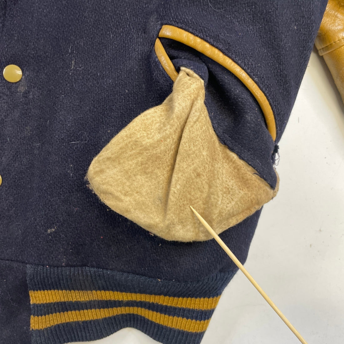 Vintage Stromen Wool Leather Varsity Jacket Size 44