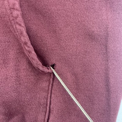 Vintage Champion Full Zip Sweatshirt Hoodie Size Medium Red 90s