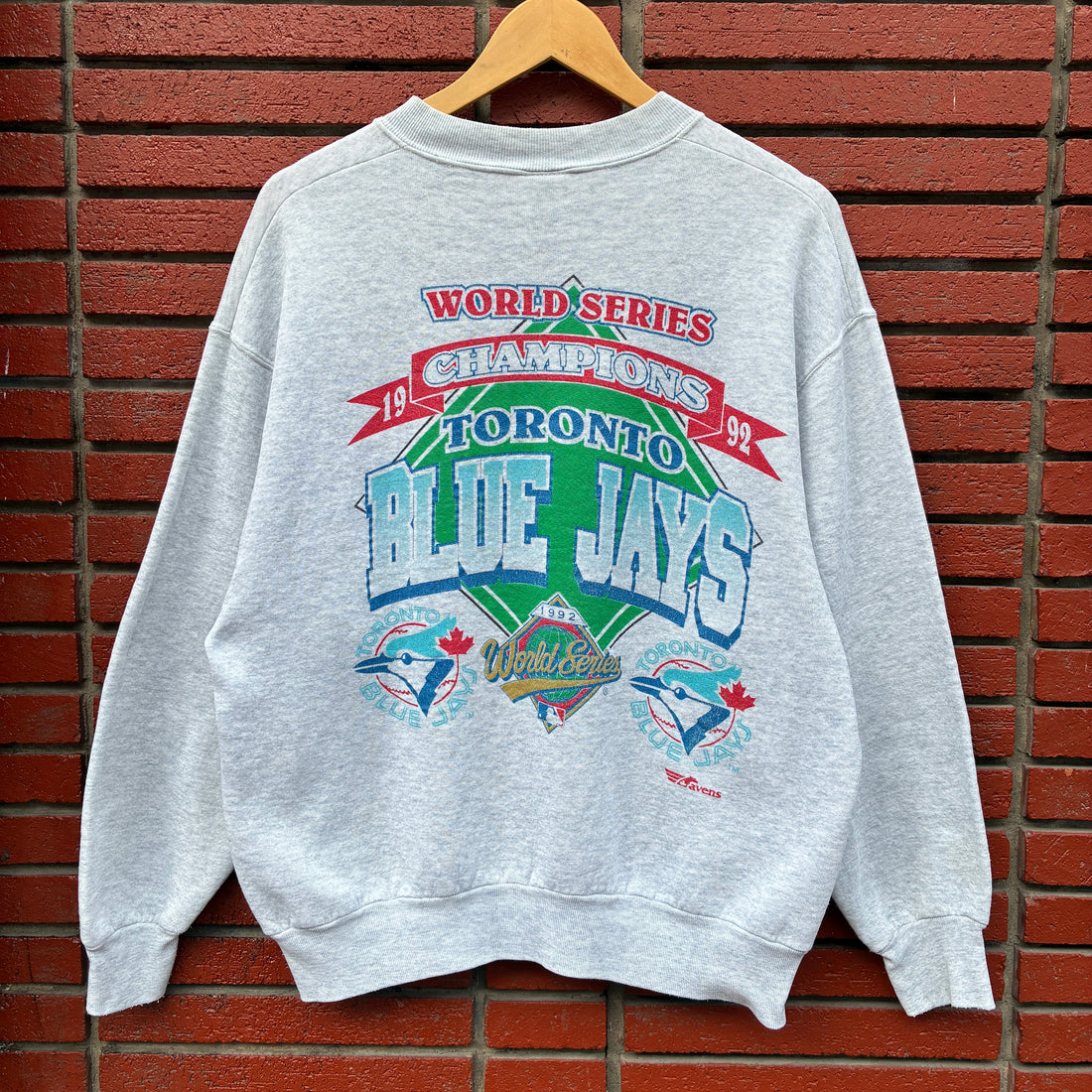1993 Toronto Blue Jays Double Sided Sweatshirt Crewneck L MLB