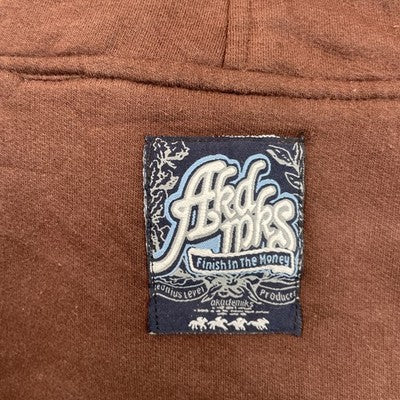 Akademiks Tiger Full Zip Sweatshirt Hoodie Size XL Brown Y2K