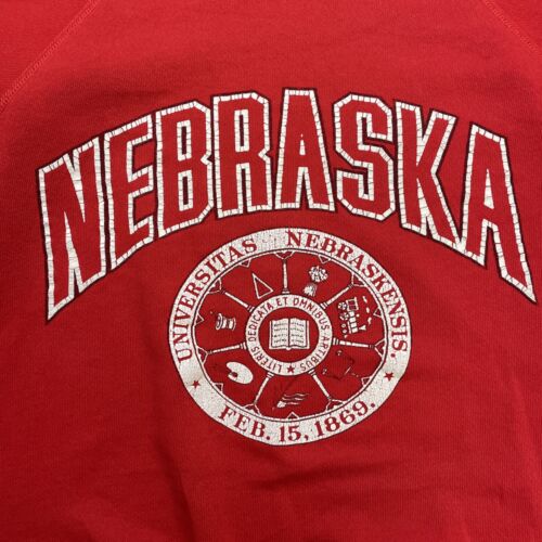 Vintage Nebraska Cornhuskers Crest Crewneck Sweatshirt Size Large NCAA