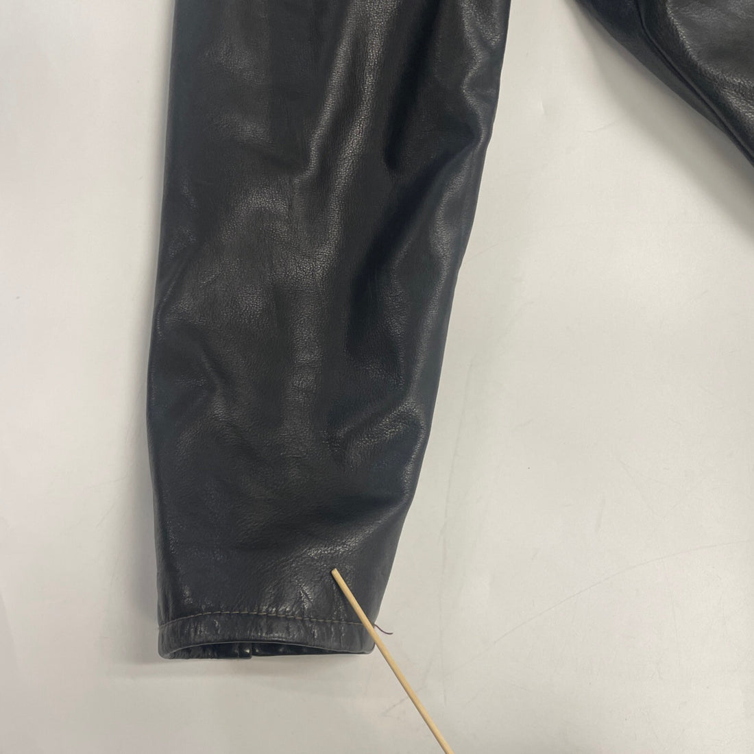 Vintage Selection Leather Coat Jacket Size Small Black