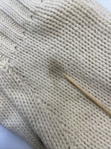 Vintage Polo Ralph Lauren Wool Cable Knit Crewneck Sweater Large Suede Elbow