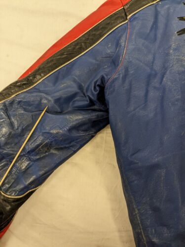 Vintage Polaris Racing Motorcycle Leather Jacket Size 2XL Snowmobile