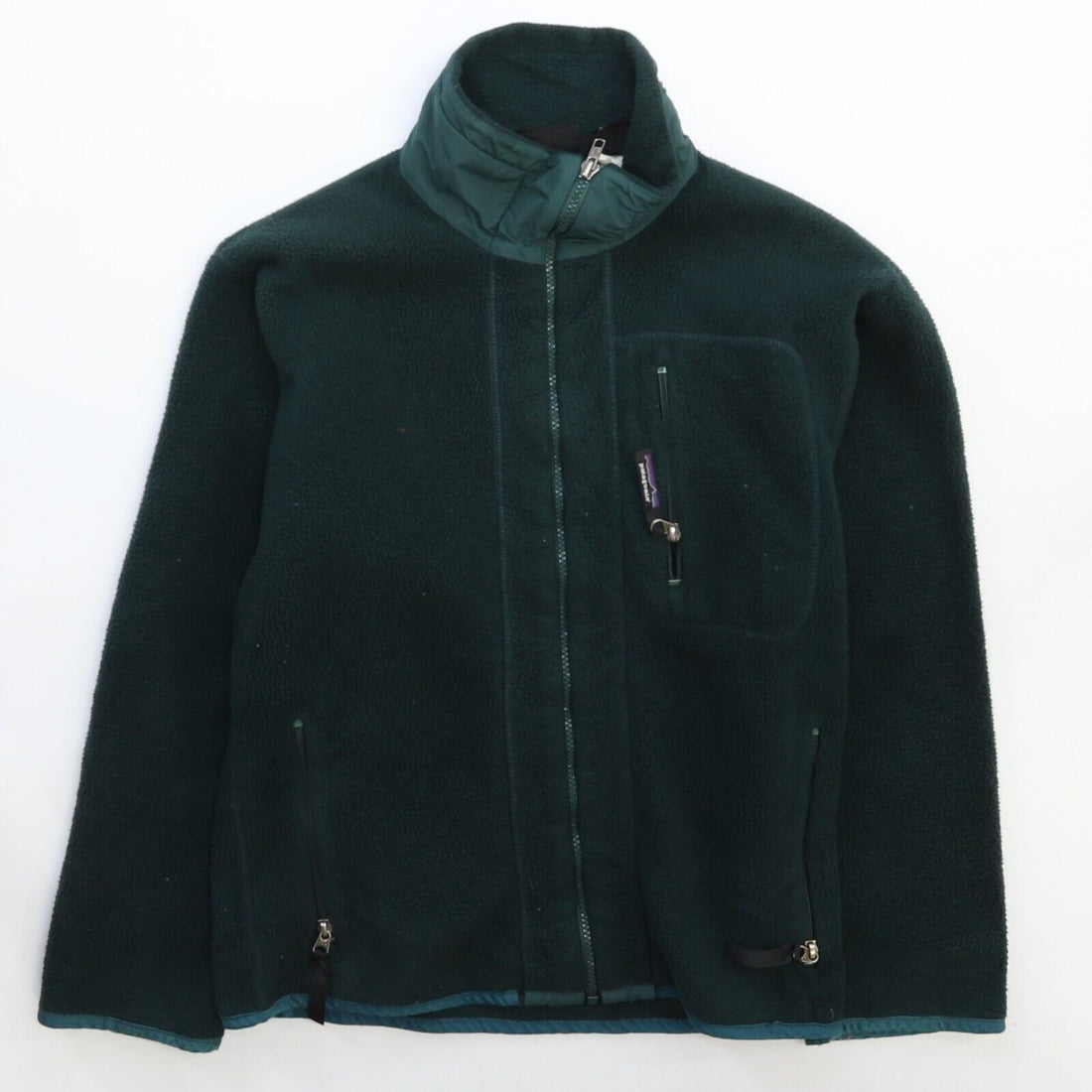 Vintage Patagonia Synchilla Full Zip Fleece Jacket Size XS Green 90s