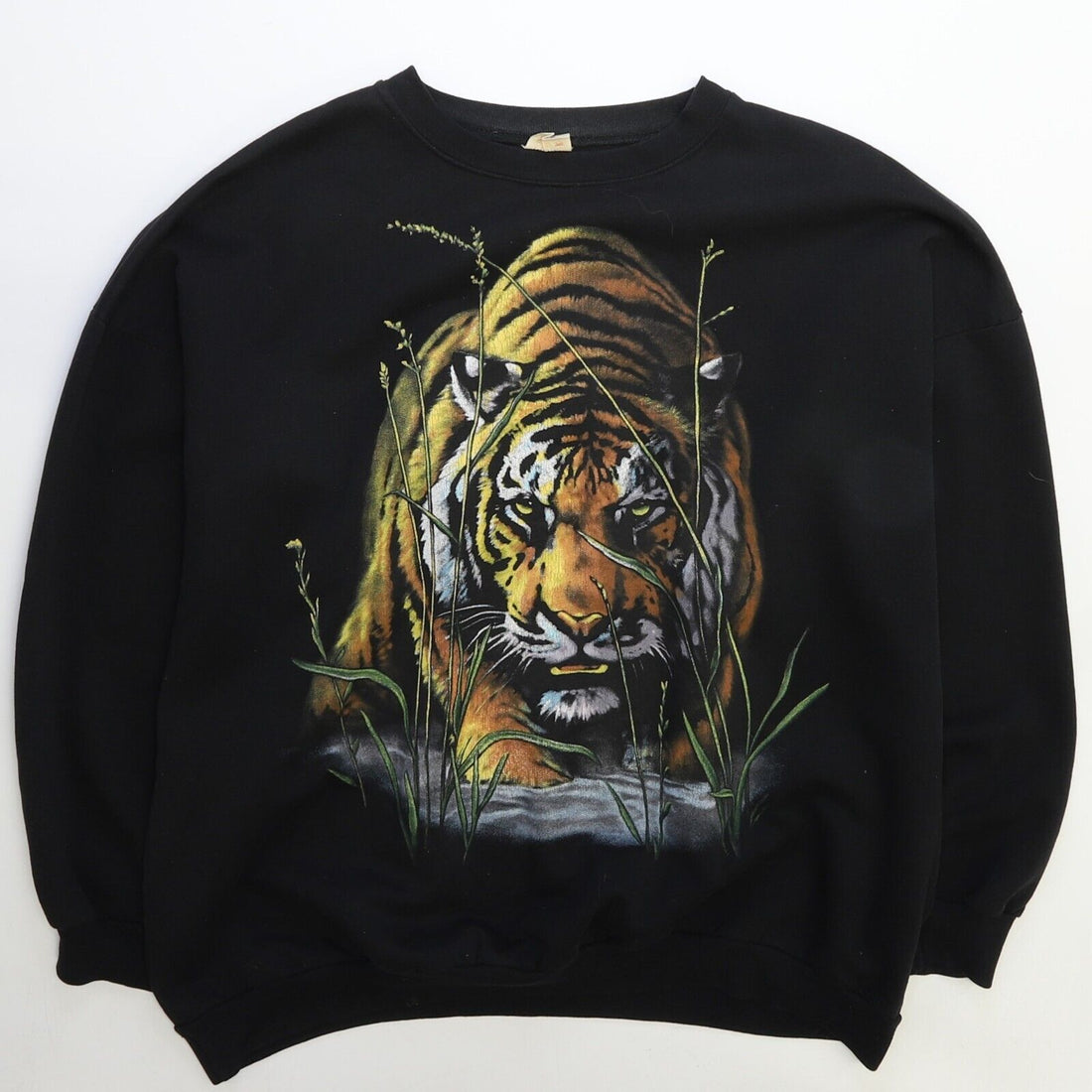 Vintage Tiger Jumbo Print Crewneck Sweatshirt Size XL Nature