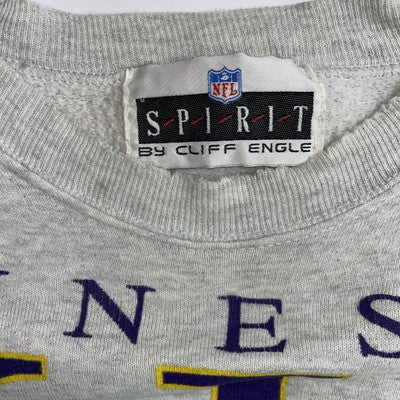 Vintage Minnesota Vikings Spell Out Sweatshirt Crewneck Size Large 1992 90s NFL
