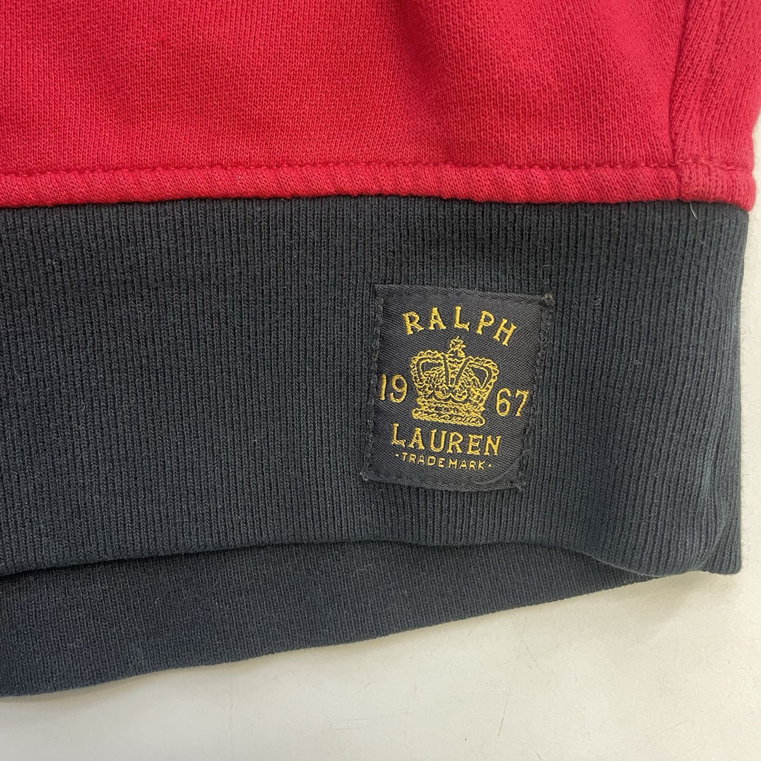 Vintage Polo Ralph Lauren Great Britain Flag 1/2 Zip Pullover Sweatshirt XL Red
