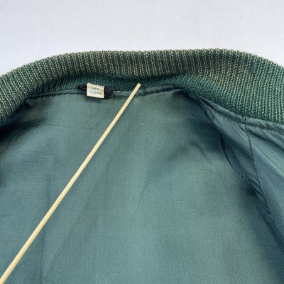 Vintage K of C Leather Varsity Jacket Size 46 Green