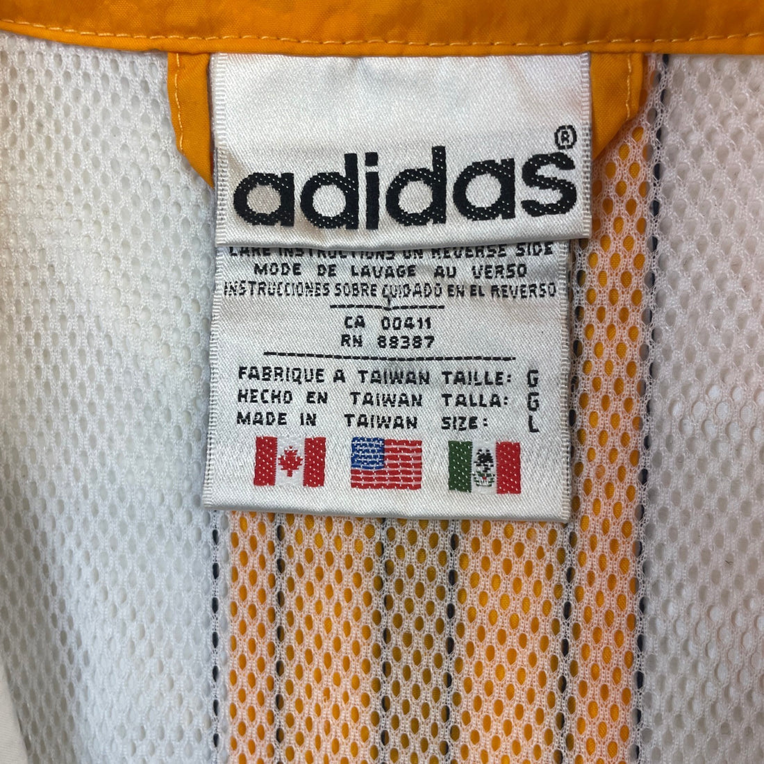 Vintage Adidas Windbreaker Light Jacket Size Large White