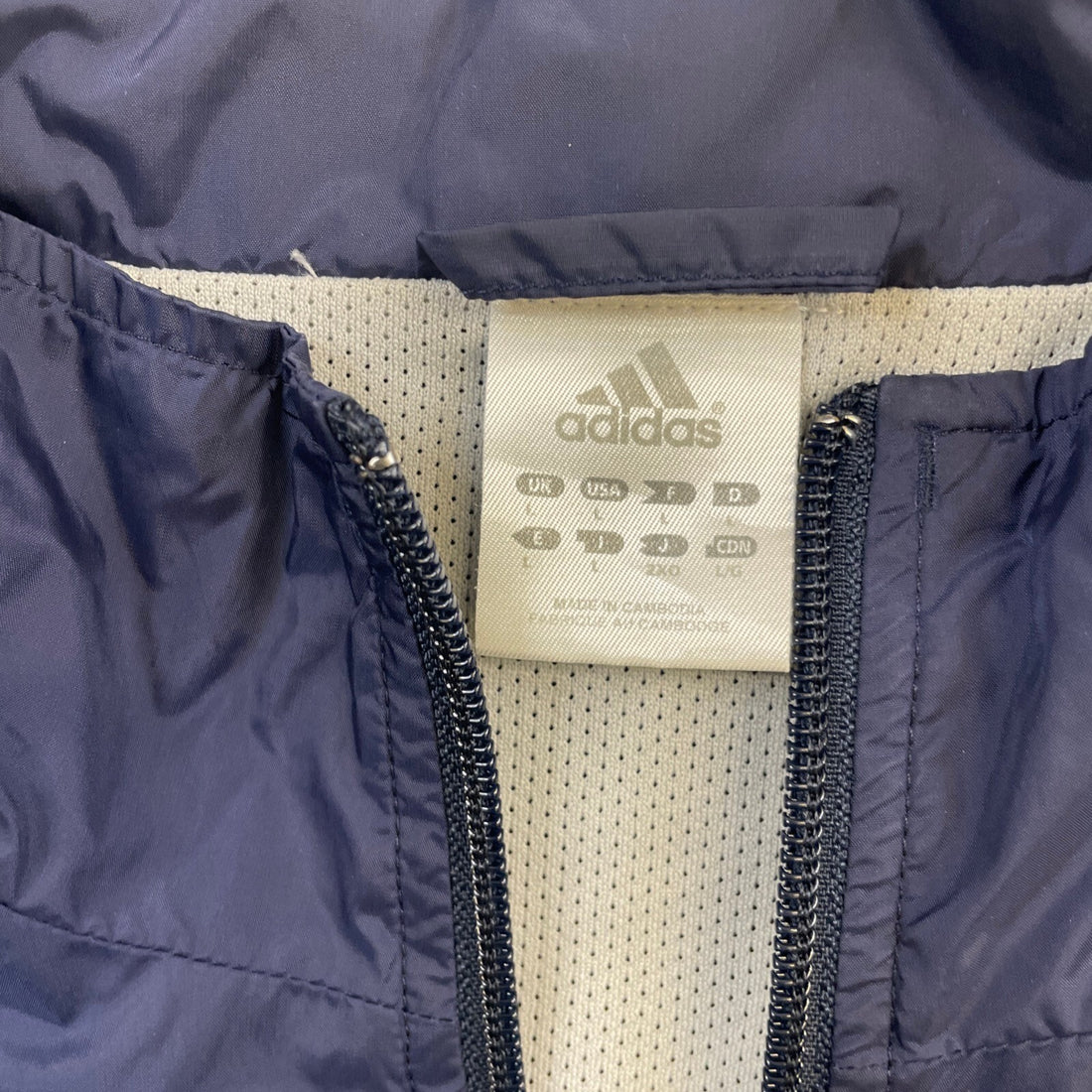 Vintage Adidas Windbreaker Light Jacket Size Large Blue Pullover