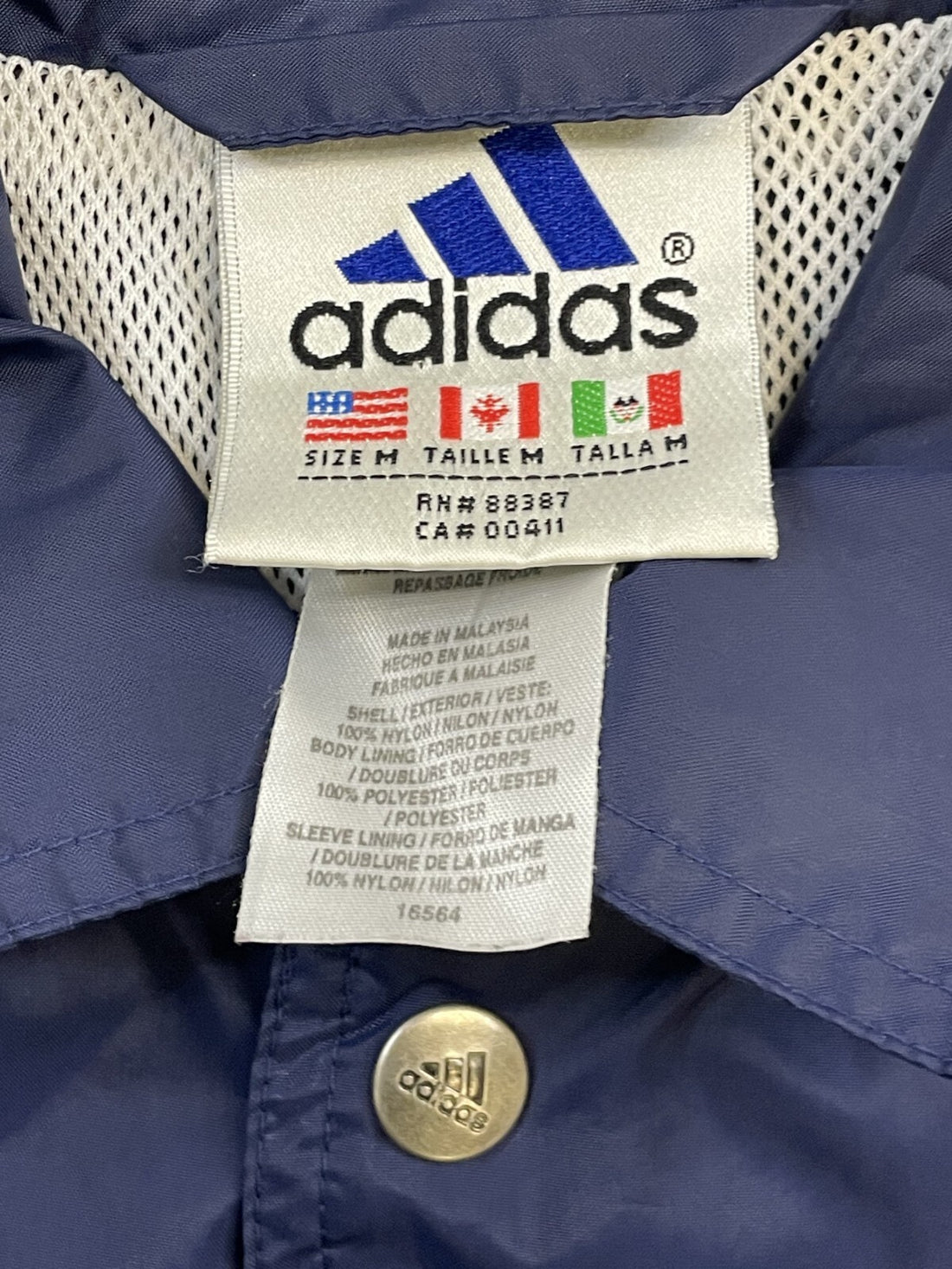 Vintage Adidas Windbreaker Light Jacket Size Medium Blue