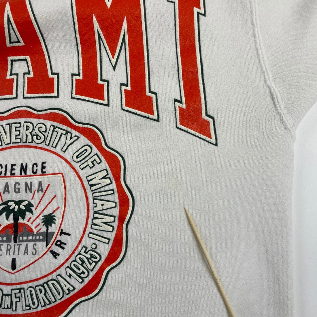 Vintage Miami Hurricanes Crest Crewneck Sweatshirt Size Small 90s NCAA