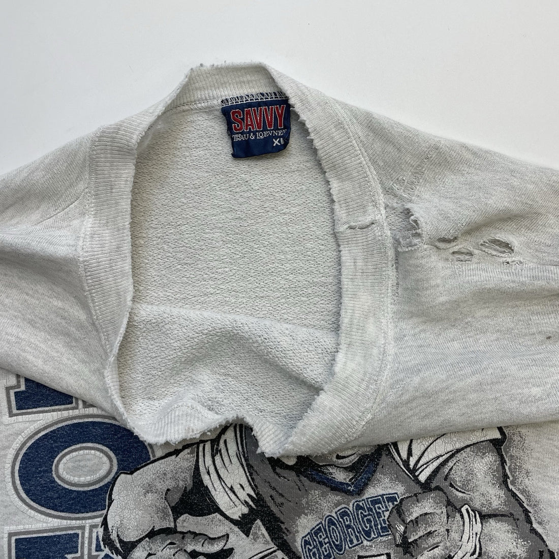 Vintage Georgetown Hoyas Basketball Crewneck Sweatshirt XL Distressed 90s NCAA