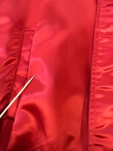 Vintage Excalibur Hotel Casino Las Vegas Satin Bomber Jacket Size XL Red