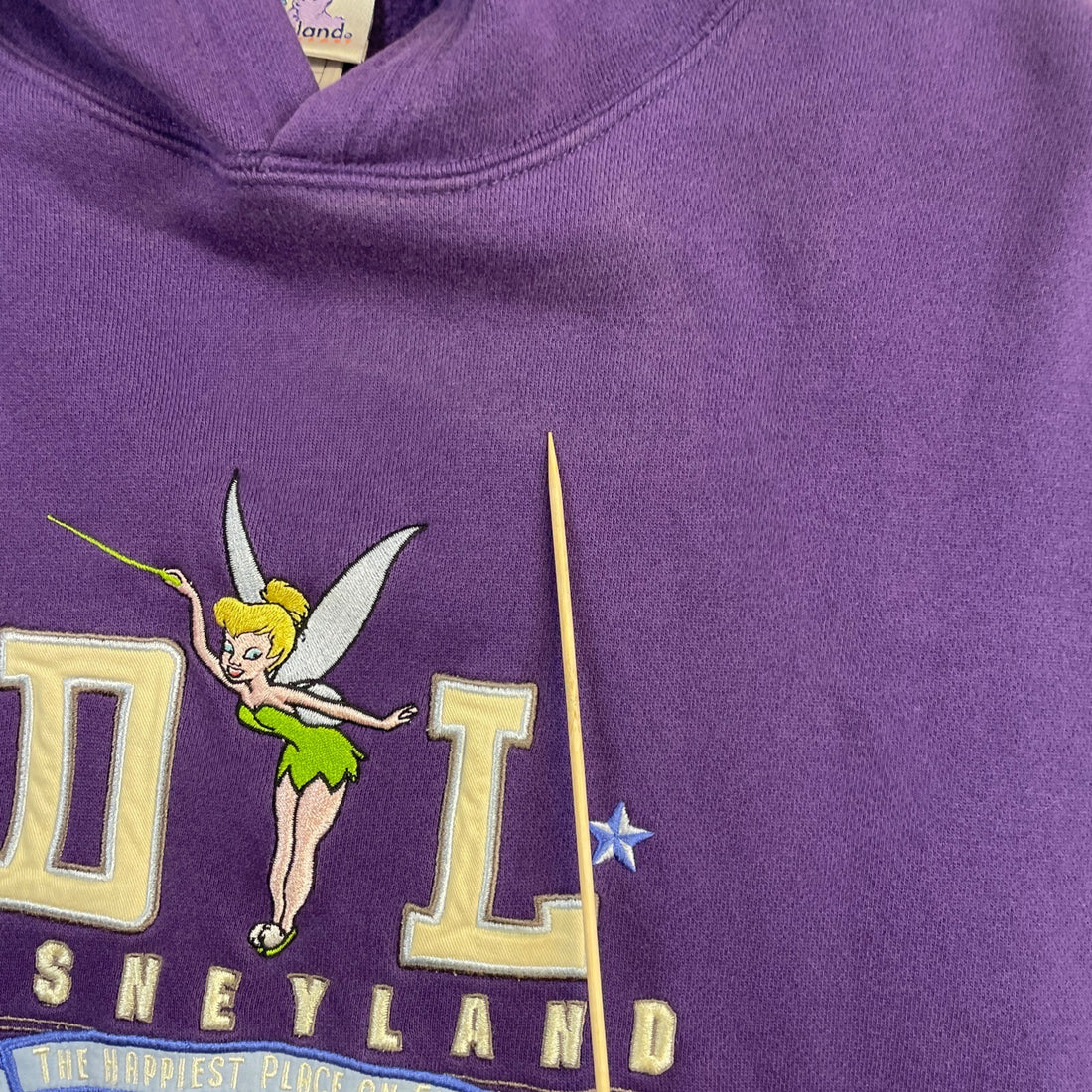 Vintage Tinker Bell Disneyland Disney Sweatshirt Hoodie Size Small Purple