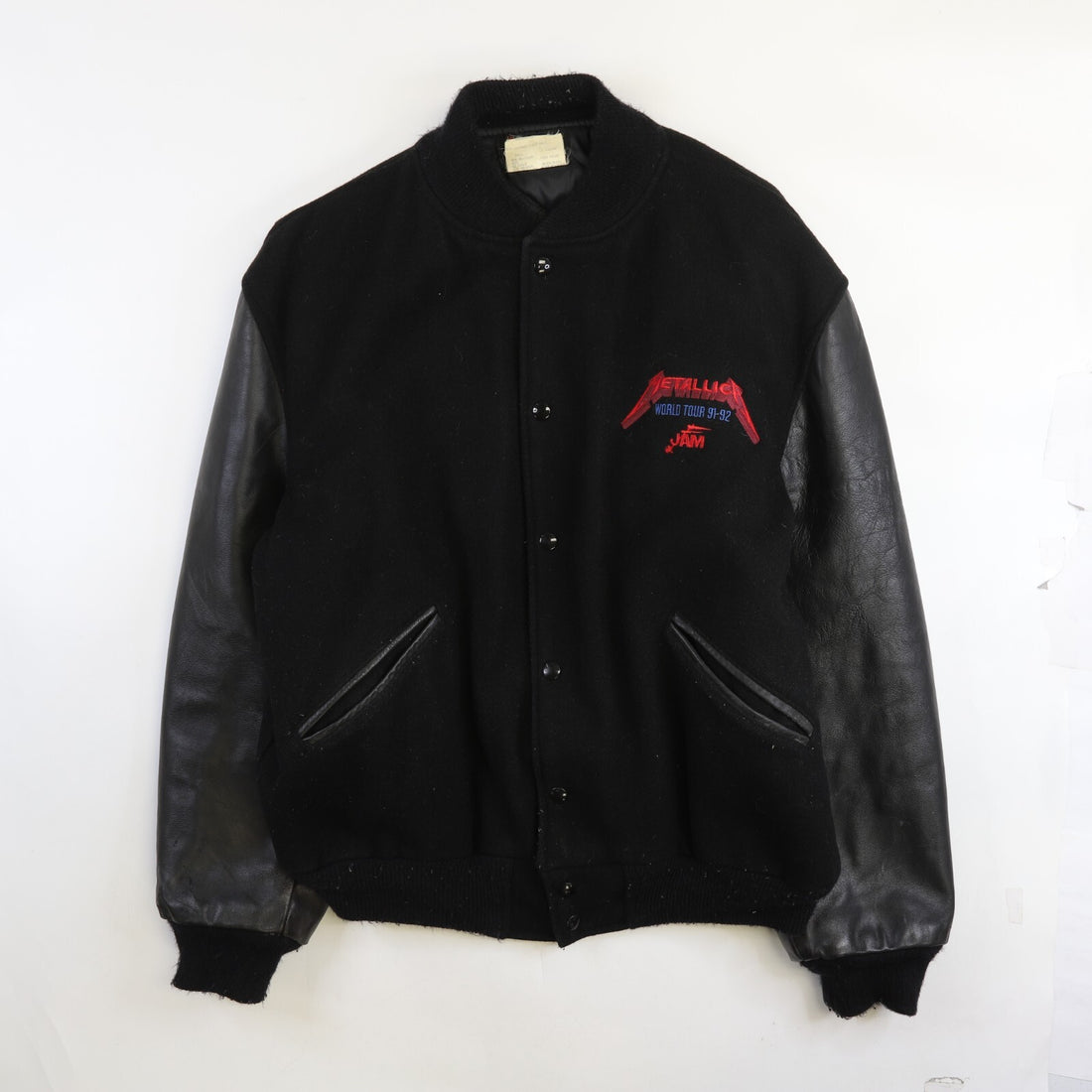 Vintage Metallica World Tour Wool Varsity Jacket Large Band Music 1992 90s