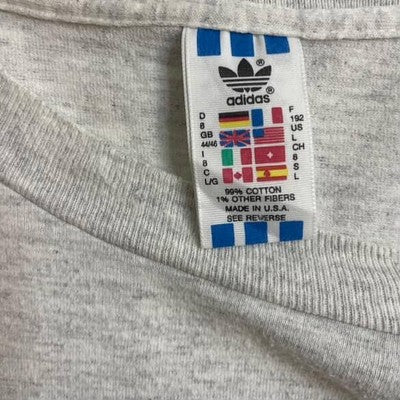 Vintage Adidas T-Shirt Size Large Double Sided 90s