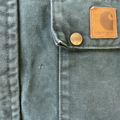 Vintage Carhartt Canvas Work Coat Jacket Size XL Green