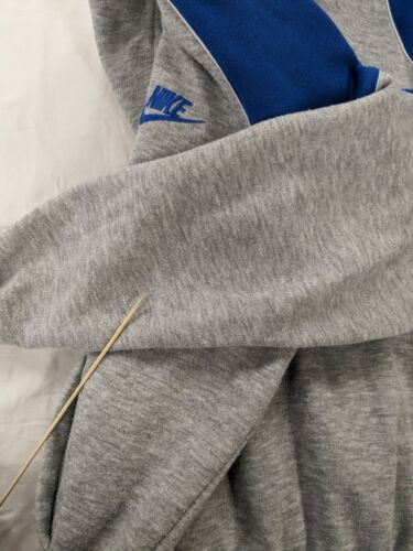 Vintage Nike Sweatshirt Hoodie Size Large Gray Blue Full Zip 80s