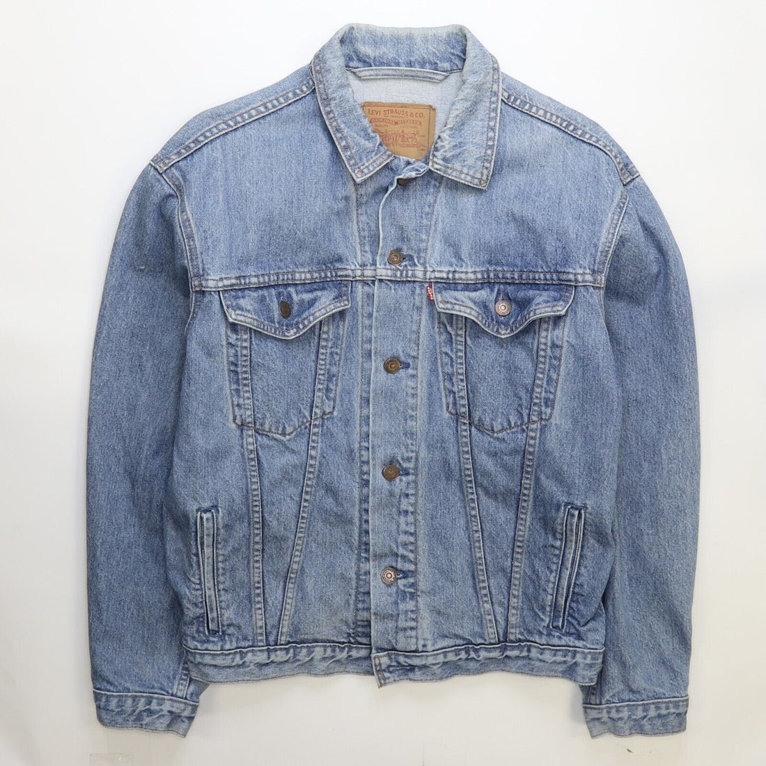 Vintage Levi Strauss & Co Denim Trucker Jacket Size Small Blue