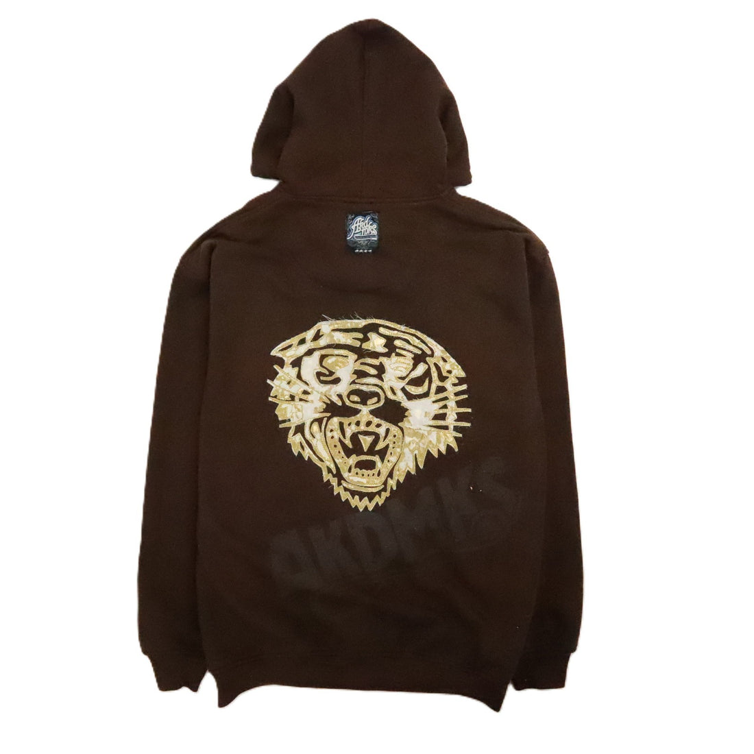 Akademiks Tiger Full Zip Sweatshirt Hoodie Size XL Brown Y2K