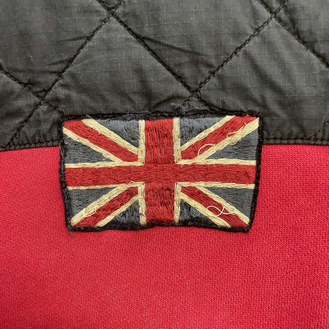 Vintage Polo Ralph Lauren Great Britain Flag 1/2 Zip Pullover Sweatshirt XL Red